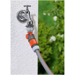 Nez de robinet coudé et articulé - Raccord anti-torsion tuyau - Filetage 20/27 ou 26/34 - Gardena