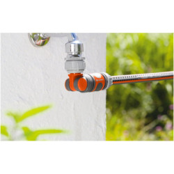 Nez de robinet coudé et articulé - Raccord anti-torsion tuyau - Filetage 20/27 ou 26/34 - Gardena