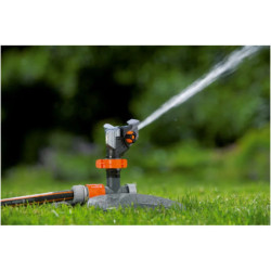 Arroseur canon sur traîneau Premium Gardena - Tête d'arrosage précise laiton - Portée 5-12,5 m