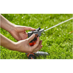 Arroseur canon sur traîneau Premium Gardena - Tête d'arrosage précise laiton - Portée 5-12,5 m
