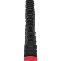 Jeu de douilles à chocs extra-courtes 6 pans 1/2 de 10 à 24 mm sur rail