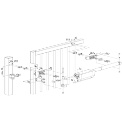 Ferme-portail hydraulique Samson 2 pour portillon 150 kgs largeur 2 m max gris