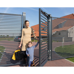 Ferme-portail hydraulique Samson 2 pour portillon 150 kgs largeur 2 m max gris