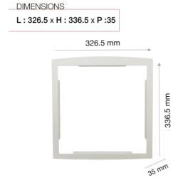 Cadre d'encastrement H.33.6 x L.32.6 x P.3.5 cm Renz Blanc RAL 9016