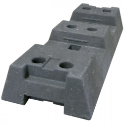 Plot plastique pour clôture de chantier - 4 trous Ø 42 mm - 800 x 290 x 125 mm
