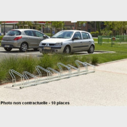 Râtelier de 10 vélos côte à côte 2 niveaux haut bas