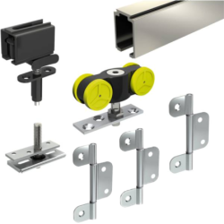 Ensemble pour porte de placard coulissante pliante 2 panneaux 40 kg - Tango Mantion - Rail alu 1,50