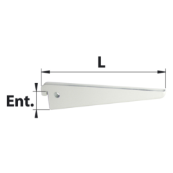 Consoles double entraxe 32 mm longueur 470mm blanche