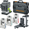 Laser Powerplane 3G Multi 18V avec pieds et 3 adaptateurs batteries (Bosch, Milwaukee, Makita)