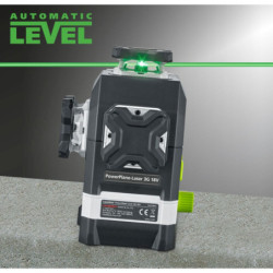 Laser Powerplane 3G Multi 18V avec pieds et 3 adaptateurs batteries (Bosch, Milwaukee, Makita)