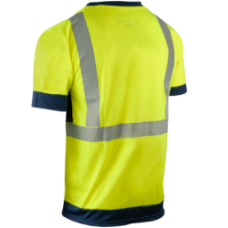 T-shirt haute visibilité Coverguard Komo II manches courtes jaune et bleu marine
