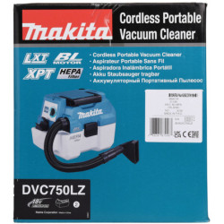 Aspirateur souffleur Makita DVC750LZ 18 V Li-Ion poussière sèche ou humide sans batterie ni chargeur
