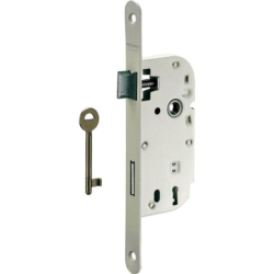 Serrure à larder droit axe 40 mm têtière bouts ronds clé L