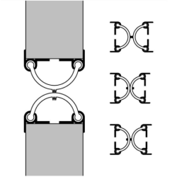 Profilé en alu pour joint de protection anti pince doigts de porte battante longueur 2240mm
