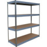 Etagère bois et acier 4 tablettes capacité 2000 Kg 1500x600x1800mm
