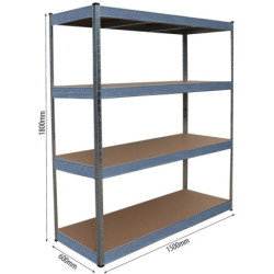 Etagère bois et acier 4 tablettes capacité 2000 Kg 1500x600x1800mm