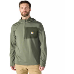 Sweat à capuche Force 1/2 zip vert