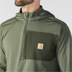 Sweat à capuche Force 1/2 zip vert