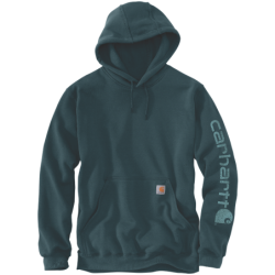 Sweat homme Sleeve Logo à capuche non zippé bleu sarcelle