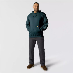 Sweat homme Sleeve Logo à capuche non zippé bleu sarcelle