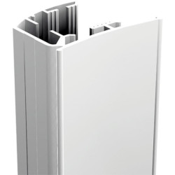 Poignée 19 mm en aluminium blanc de 2,8 m forme V