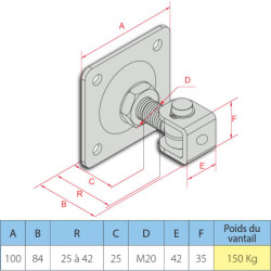 Pivot sur platine M20
