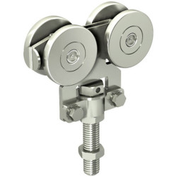 Monture fixation sur chant 4 galets acier pour rail 50x40 (prix à l'unité)