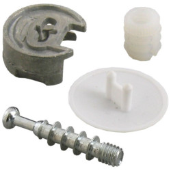 Assemblage excentrique cache plastique blanc 32 mm