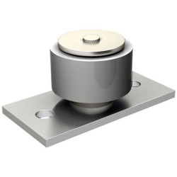Guide du bas 1059 Mantion olive nylon diamètre 50 mm sur cage à rouleaux avec platine renforcée