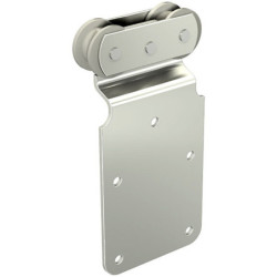 Monture sur plat avec 2 galets en Delrin pour rail 50x40 mm