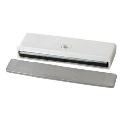 Loqueteau extra plat acier et plastique blanc charge 5 kg