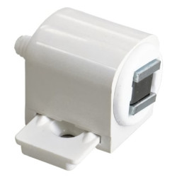Loqueteau à platine coulissante acier et plastique blanc charge de 6 kg lot de 2