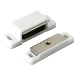 Loqueteau à gâche mobile acier et plastique blanc charge de 6 kg lot de 2