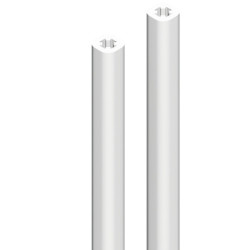 Tringle pour crémone pompier longueur 2500mm section 11.7x11 mm Blanc