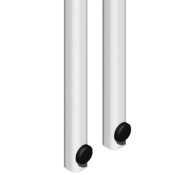 Tringle pour crémone pompier longueur 2500mm section 11.7x11 mm Blanc