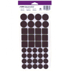 Lot de 120 patins feutre marron adhésifs