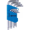 Clés mâles coudées Torx courtes de T10 à T50 étui pivotant de 9 pcs
