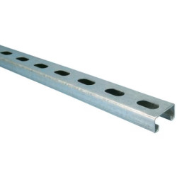 Rail de montage profil C prégalvanisé avec trous oblongs - Erico - 41 x 21 mm - Longueur 3 m