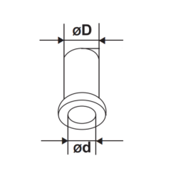 Douille de réduction composite pour gond de volets 14 à 12mm Noir