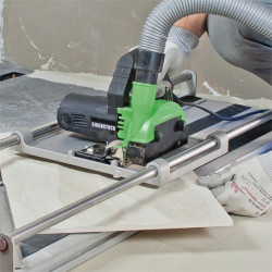 Scie circulaire carrelage portative à eau Eibenstock 230 V 1250 W diamètre 125 mm +disque+rail 750mm