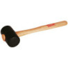 Maillet tonneau caoutchouc Ø75mm avec manche bois