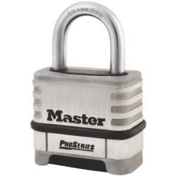 Cadenas à combinaison programmable 1174D Master Lock corps et anse en acier inoxydable