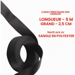 Sangle à cliquet sans crochet longueur de 5 mètres
