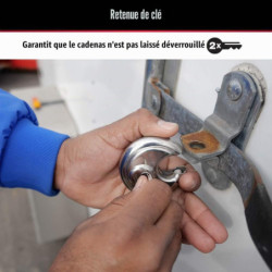 Cadenas disque anse rétractable en acier boîtier inox avec clé 501