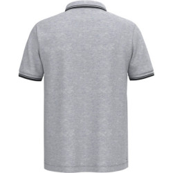 Polo homme manches courtes à liserés contrastés Oxford grey et noir
