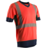 T-shirt haute visibilité Coverguard Komo II manches courtes rouge et bleu marine L
