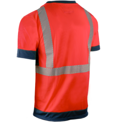 T-shirt haute visibilité Coverguard Komo II manches courtes rouge et bleu marine L