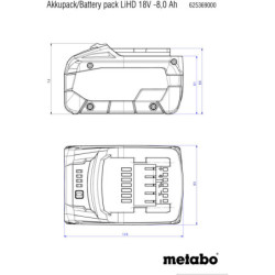 Batterie LIHD 18V 8,0 Ah METABO