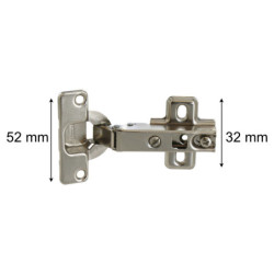 Charnière à ressort acier nickelé diamètre 35 mm pour porte en applique