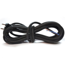 Cordon d'alimentation HO5VVF en PVC pour électroportatif 2 x1.0mm longueur 3m - Max 500W